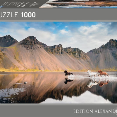 Islandské kone - Panoramatické puzzle