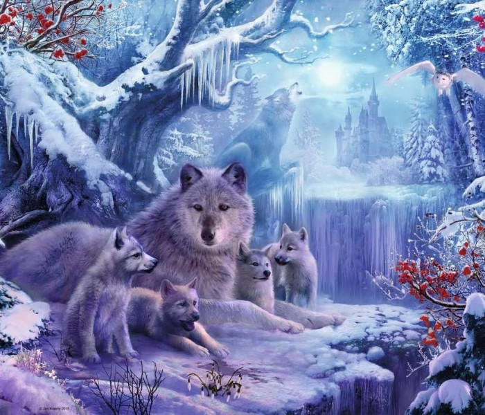 Puzzle - Ravensburger - Zimné vlci