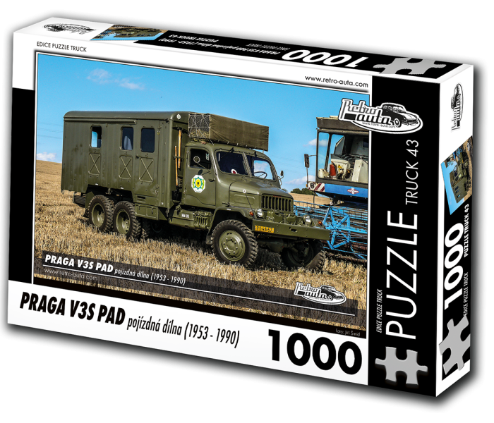 Puzzle - Retro-auta - Praga V3S PAD Pojazdná dielna (1953-1990)