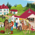 Puzzle - Schmidt - Na konskej farme + figúrka