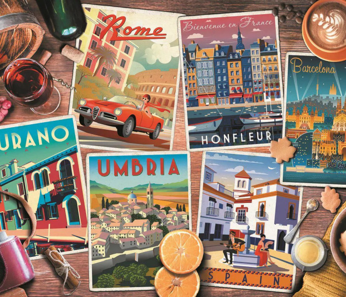 Puzzle - Trefl - Cestovanie po Európe