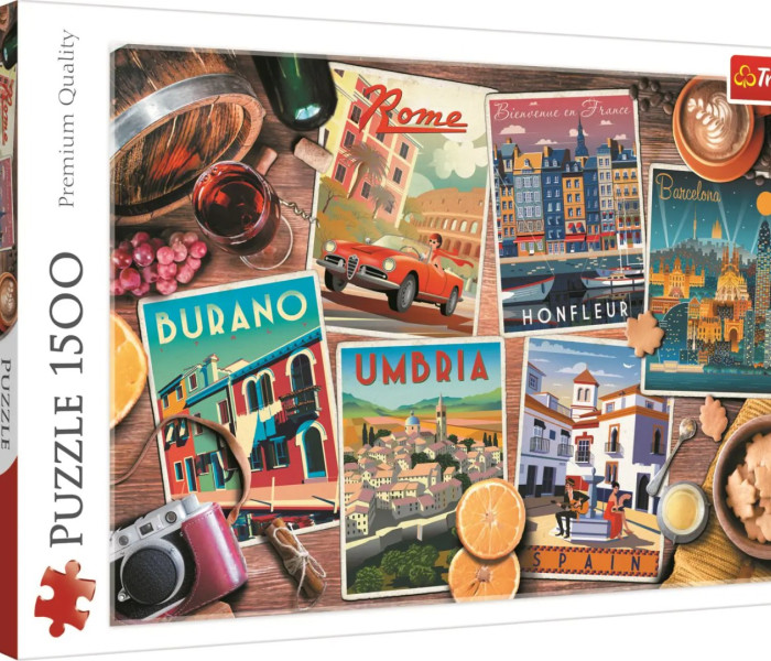 Puzzle - Trefl - Cestovanie po Európe