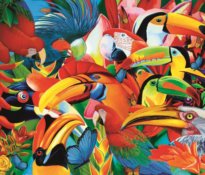 Puzzle - Trefl - Farebné vtáky