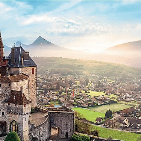 Hrad Menthon, Francúzsko - Panoramatické puzzle