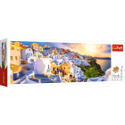 Puzzle - Trefl - Západ slnka na Santorini, Grécko - Panoramatické puzzle