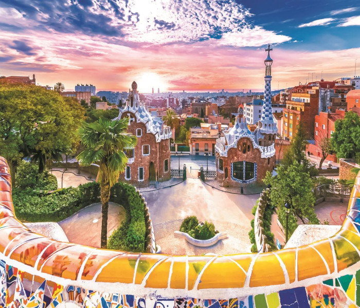 Puzzle - Trefl - Západ slnka nad Barcelonou, Španielsko