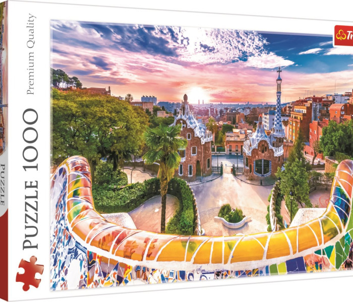 Puzzle - Trefl - Západ slnka nad Barcelonou, Španielsko
