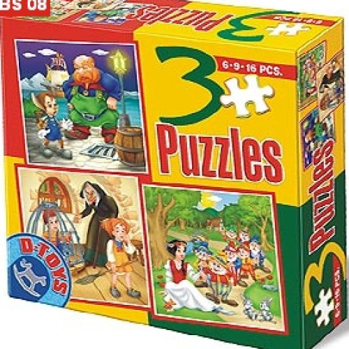 Pinocchio, Căsuța, Albă ca Zăpada - PUZZLE PENTRU COPII