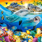 Puzzle - Castorland - Delfíny v trópoch