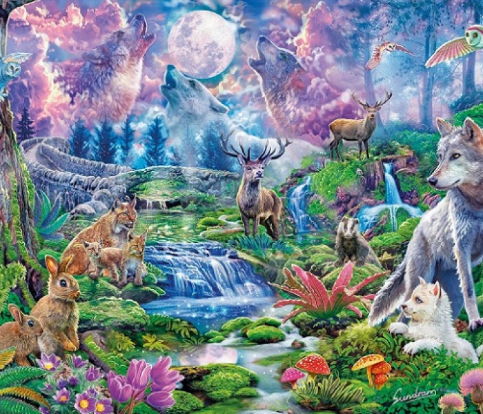 Puzzle - Clementoni - Divoký svet pri svite mesiaca