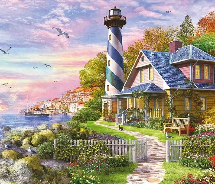 Puzzle - Educa - Far în golful stâncos Rock Bay