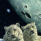 Puzzle - Grafika - Snežné leopardy