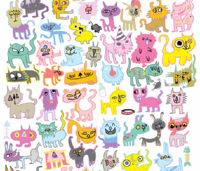 Puzzle - Heye - Čmáranice mačiek - Triangular puzzle