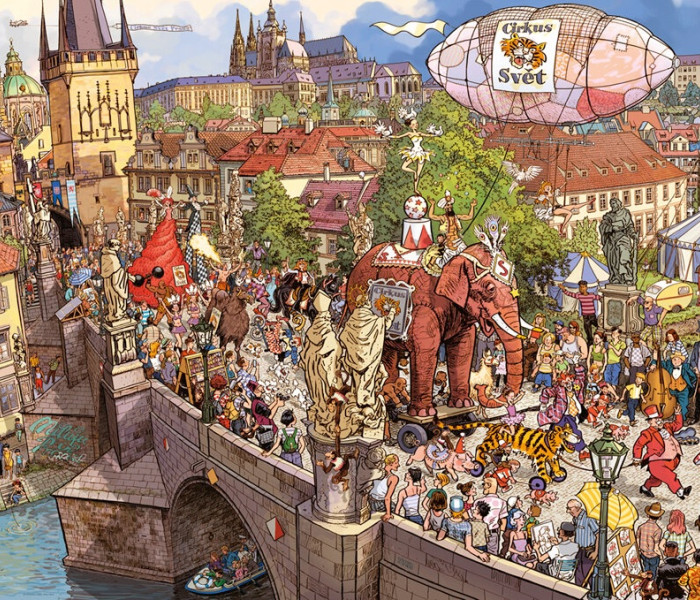 Puzzle - Heye - Pouličná slávnosť - Triangular puzzle