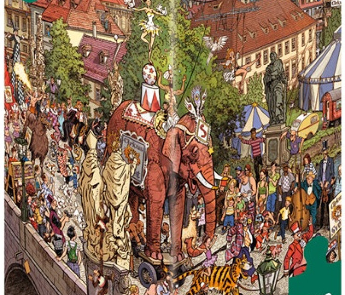 Puzzle - Heye - Pouličná slávnosť - Triangular puzzle