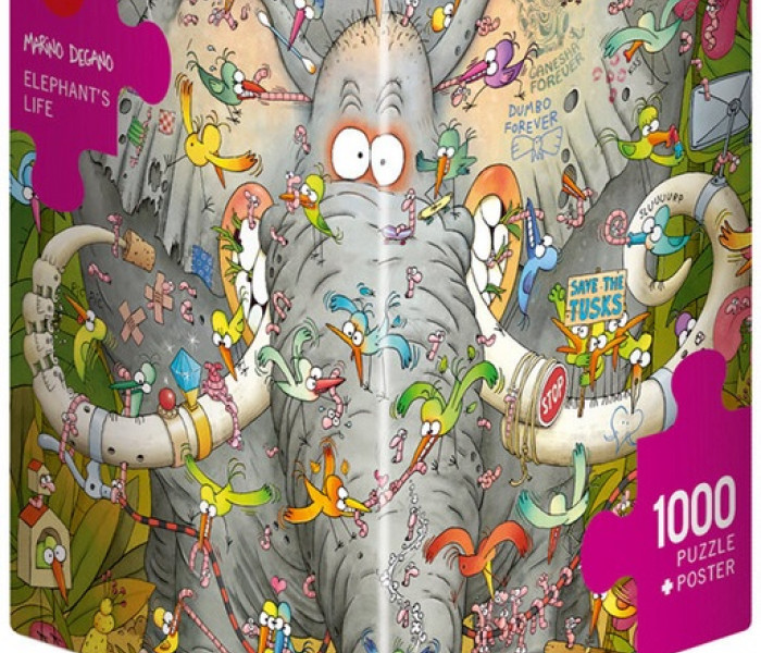 Puzzle - Heye - Sloní život - Triangular puzzle