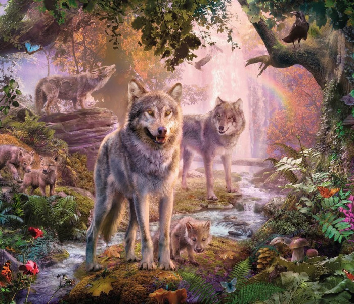 Puzzle - Ravensburger - Vlčia rodina v lete