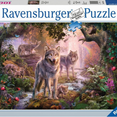 Vlčia rodina v lete