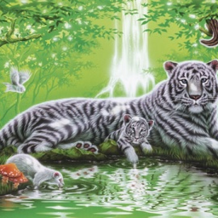 A vízesésnél - Panoramatikus Puzzle