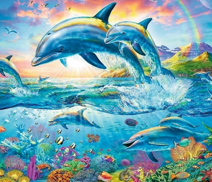 Puzzle - Trefl - Delfíní rodinka