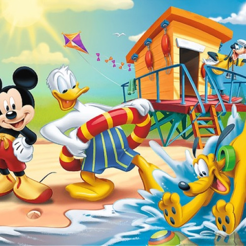 Mickey Mouse na pláži