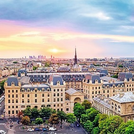 Pohľad na katedrálu Notre-Dame - Panoramatické puzzle