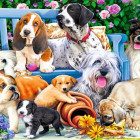 Puzzle - Trefl - Psi v záhrade